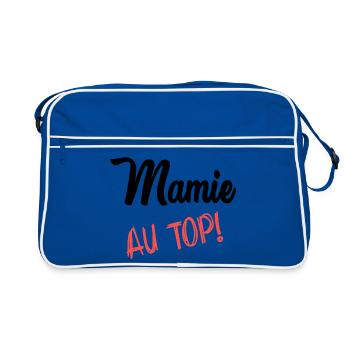 MAMIE. FÊTE DES MÈRES. BONNE FÊTE MAMIE - Sac Retro - bleu/blanc - Devant