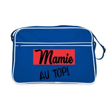 MAMIE. GRAND-MERE. FÊTE DES MÈRES - Sac Retro - bleu/blanc - Devant