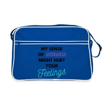 My Sense of humor might hurt your Feelings - Retro Tasche - Blau/Weiß - Vorne
