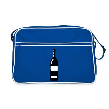 Wine Wine Bottle White Wine Red Wine Gift - Retro Bag - blue/white - Front
