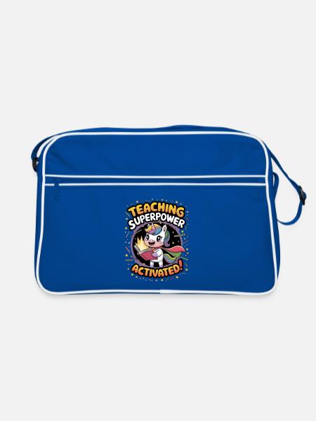 Teaching Superpower Activated! - Retro Bag - blue/white - Front