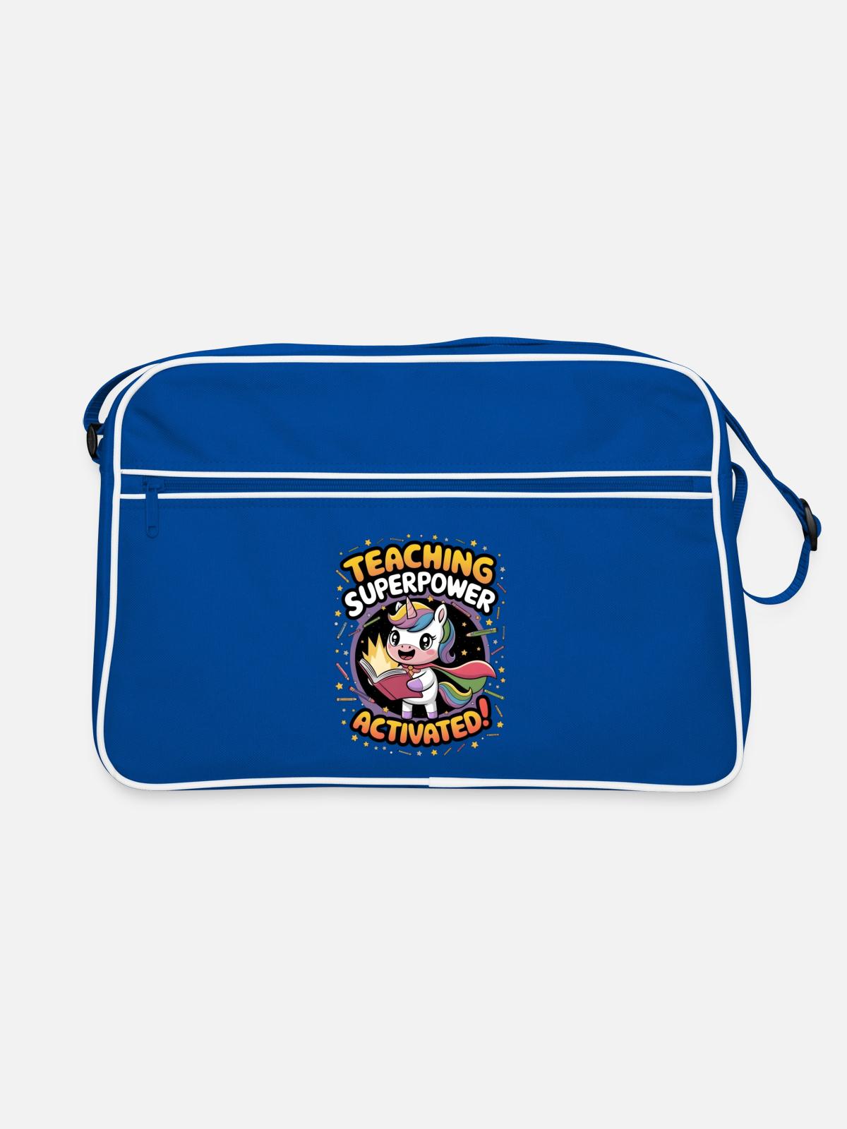 Teaching Superpower Activated! - Retro Bag - blue/white - Front