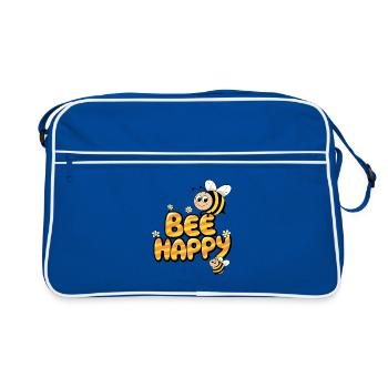 Abeille heureuse - Sac Retro - bleu/blanc - Devant
