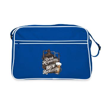 Drink Responsibly, Brew Recklessly - Retro Bag - blue/white - Front
