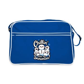 Chillin' With My Snowmies! - Retro Bag - blue/white - Front