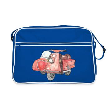 Vintage scooter avec side-car - Sac Retro - bleu/blanc - Devant