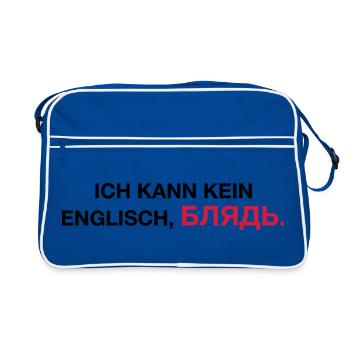 Je ne peux pas parler anglais bljat disant - idée cadeau - Sac Retro - bleu/blanc - Devant