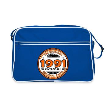 Jahrgang 1991 - Retro Tasche - Blau/Weiß - Vorne
