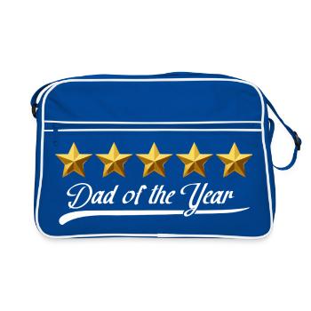 Vater des Jahres Sternen-Glanz - Retro Tasche - Blau/Weiß - Vorne