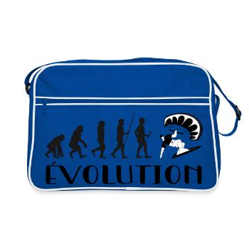 Evolution Vom Affen zum Surfer - Retro Tasche - Blau/Weiß - Vorne