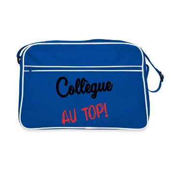 COLLEGUE. HUMOUR. RETRAITE. RETRAITE. RETRAITEE - Sac Retro - bleu/blanc - Devant