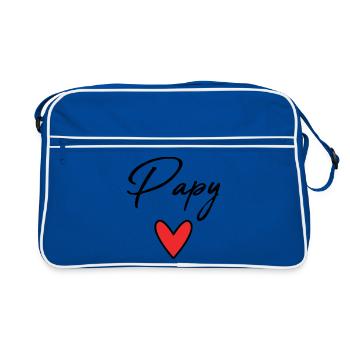GRANDPA. FATHER'S DAY. HAPPY GRANDPA'S DAY. I LOVE YOU. - Retro Bag - blue/white - Front