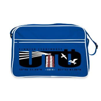 UTÖ LIGHTHOUSE ISLAND Marine Textilien und Geschenke - Retro Tasche - Blau/Weiß - Vorne