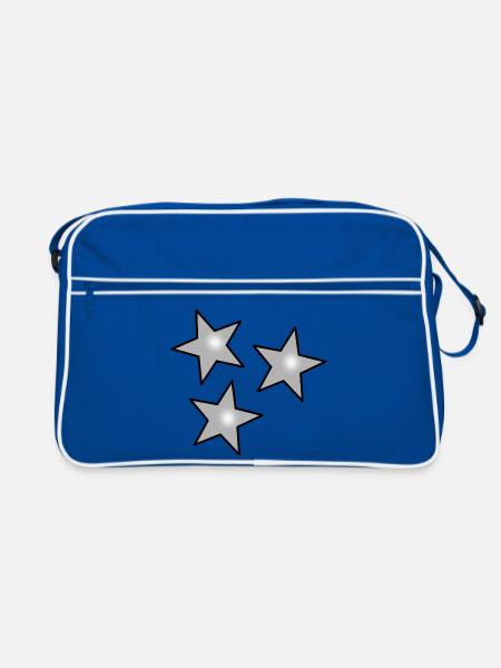 STERN. STERNE. STERN. FEST. JAHRESTAG. WEIHNACHTEN - Retro Tasche - Blau/Weiß