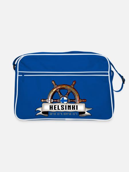 Helsinki Ruori - Marine Textilien und Geschenke - Retro Tasche - Blau/Weiß