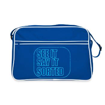 SEE IT SAY IT SORTED - Retro Tasche - Blau/Weiß - Vorne