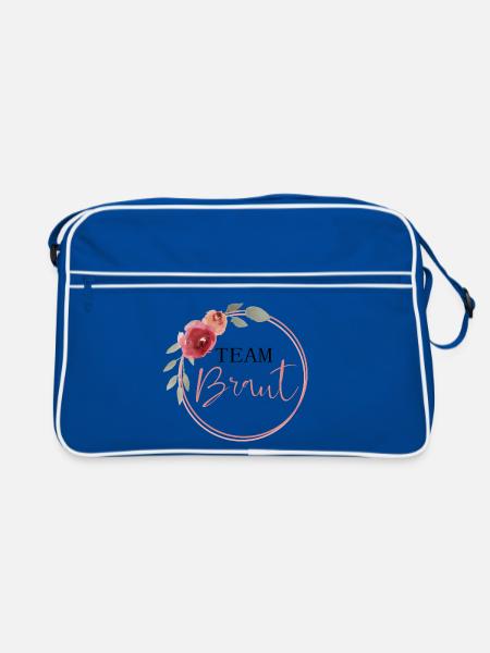 Team Braut - Retro Tasche - Blau/Weiß