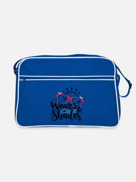 Waves And Shades - Retro Tasche - Blau/Weiß