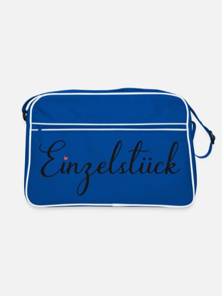 Einzelstück - Retro Tasche - Blau/Weiß