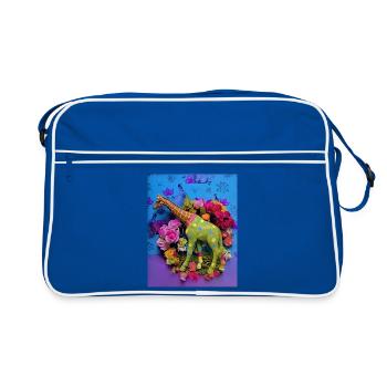 Karnevalsfreunde Grünes Pferd - Retro Tasche - Blau/Weiß - Vorne