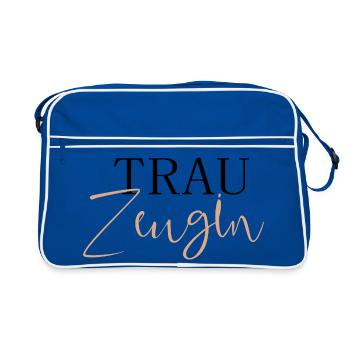 Trauzeugin - Retro Tasche - Blau/Weiß - Vorne
