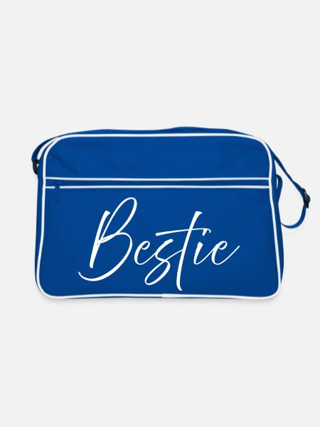 072 // BESTIE - Retro Tasche - Blau/Weiß