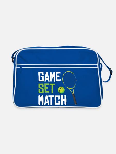 Game Set Match Tennis - Retro Tasche - Blau/Weiß
