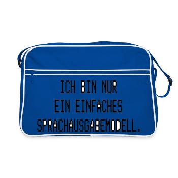 Ich bin nur ein einfaches Sprachausgabemodell - Retro Tasche - Blau/Weiß - Vorne