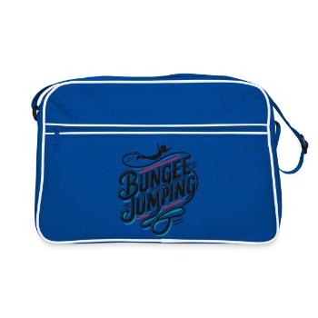  Bungee Jumper Geschenkidee, Bungy Jumps, Bungee - Retro Tasche - Blau/Weiß - Vorne