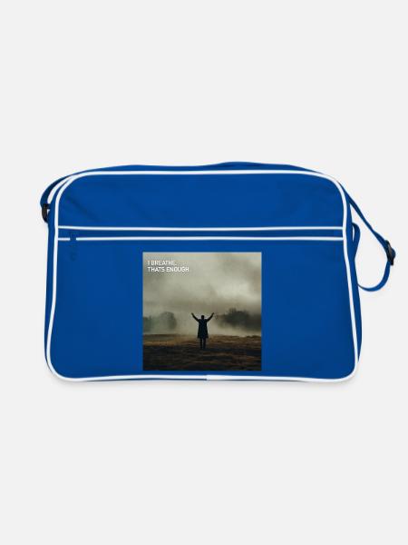 Ich atme. Das reicht. - Retro Tasche - Blau/Weiß