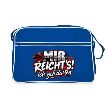 Mr Reichts Ich geh darten - Retro Tasche - Blau/Weiß - Vorne