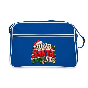 Lieber Weihnachtsmann Define Nice - Retro Tasche - Blau/Weiß - Vorne