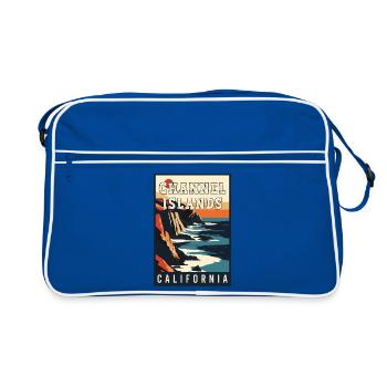 Erleben Sie die Schönheit der Kanalinseln in Kalifornien - Retro Tasche - Blau/Weiß - Vorne