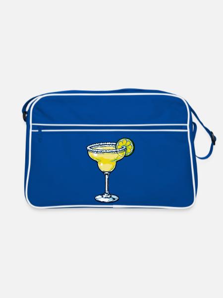 Limetten Margarita Glas - Retro Tasche - Blau/Weiß