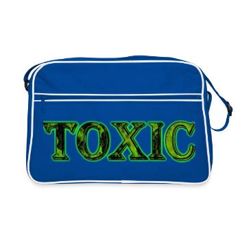 Giftiges Neongrün - Retro Tasche - Blau/Weiß - Vorne