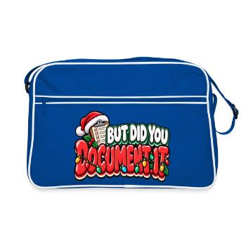 Weihnachts-Dokumentationswitz - Retro Tasche - Blau/Weiß - Vorne