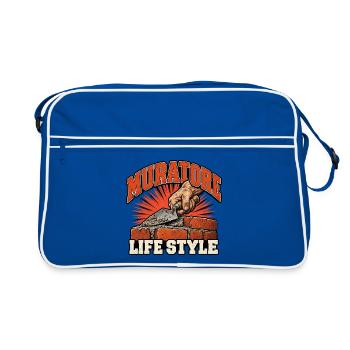 Brick Lifestyle Bricks - Retro Tasche - Blau/Weiß - Vorne