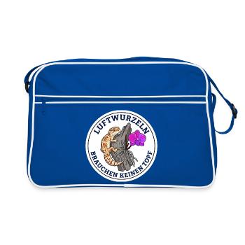 Luftwurzeln Brauchen Keinen Topf Orchidee - Retro Tasche - Blau/Weiß - Vorne