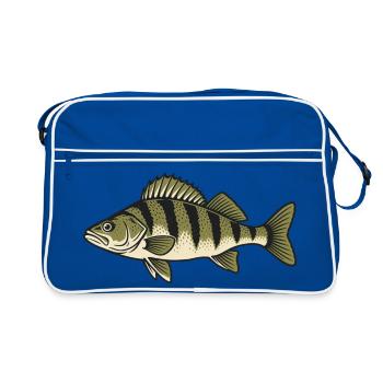 Zander Streifen Naturzeichnung - Retro Tasche - Blau/Weiß - Vorne