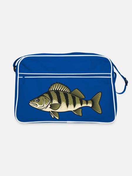 Zander Streifen Naturzeichnung - Retro Tasche - Blau/Weiß