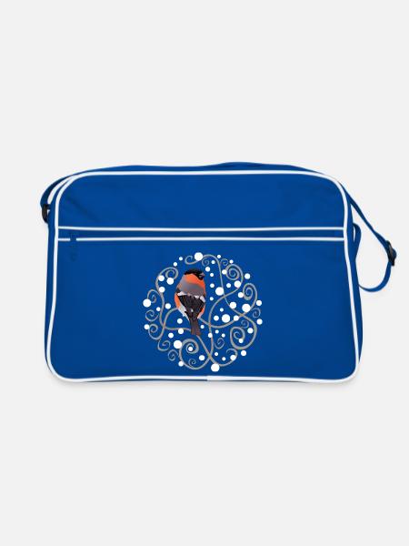 Verfilzte Hecke – Weihnachts-Ochselfink - Retro Tasche - Blau/Weiß