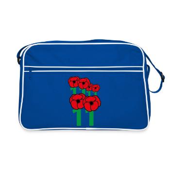 Mohn-Waffenstillstand, Tag 11, 11, 11 - Retro Tasche - Blau/Weiß - Vorne