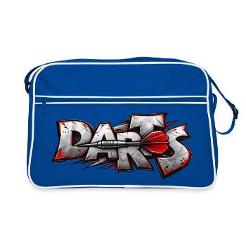 Darts Graffiti Burst - Retro Tasche - Blau/Weiß - Vorne