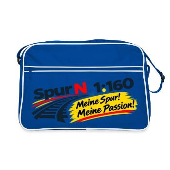 Spur N 1:160 / Meine Spur! - Meine Passion! - Retro Tasche - Blau/Weiß - Vorne