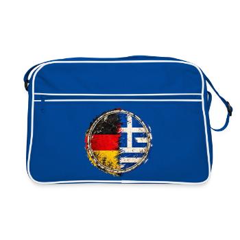 Deutschland Griechenland – Zwei Heimaten - Retro Tasche - Blau/Weiß - Vorne