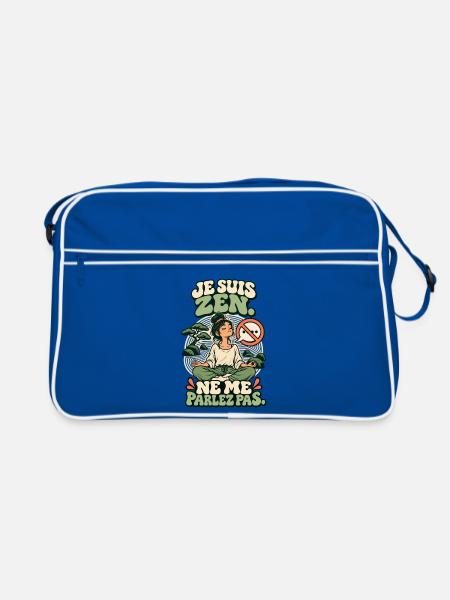 Ich bin zen. Sprich nicht mit mir. - Retro Tasche - Blau/Weiß