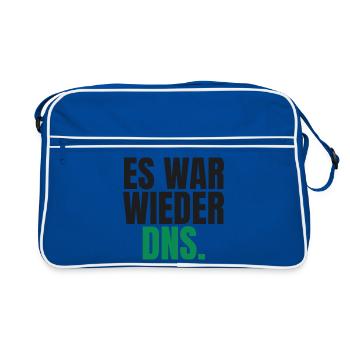 Es war wieder DNS - Retro Tasche - Blau/Weiß - Vorne