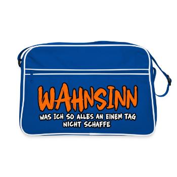 WahnsinnsTag: Was ich nicht schaffe - Retro Tasche - Blau/Weiß - Vorne