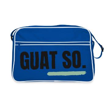 Guat so, wia i bin - Retro Tasche - Blau/Weiß - Vorne