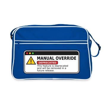 Manual Override  - Retro Tasche - Blau/Weiß - Vorne